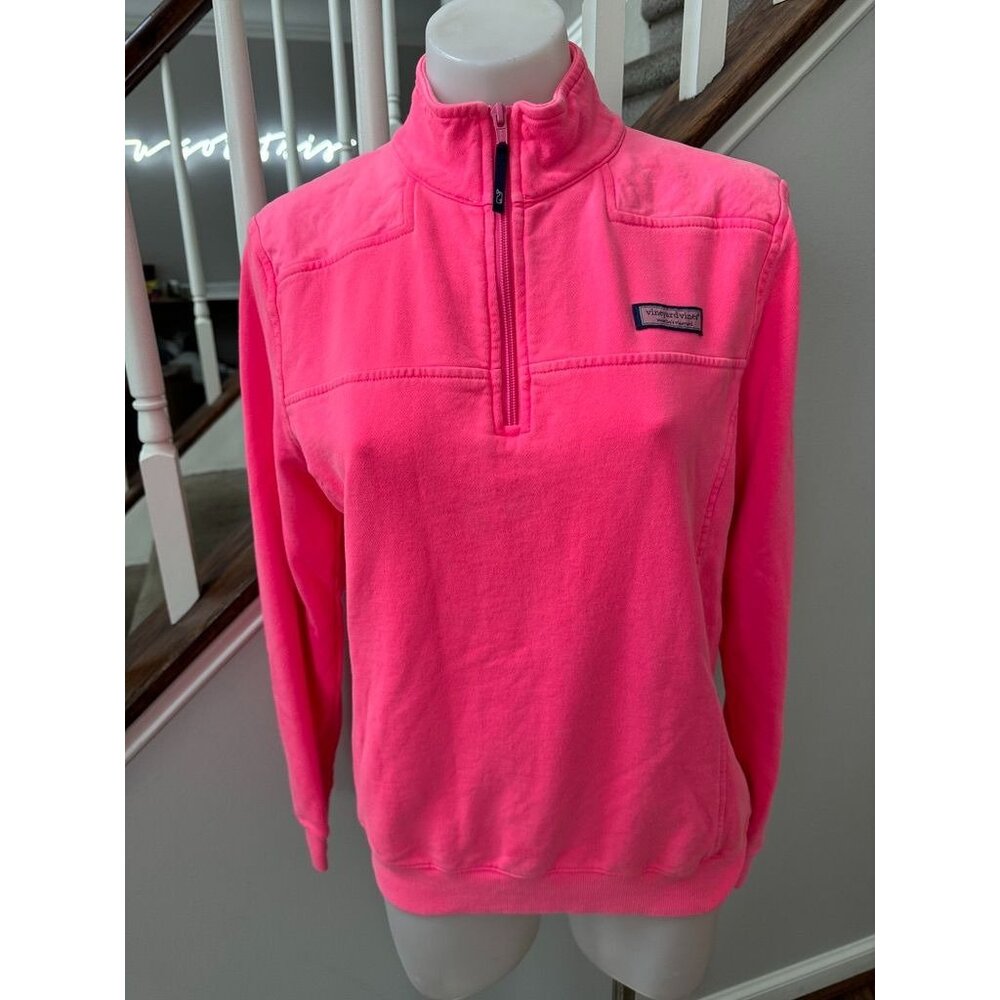 VINEYARD VINES Neon Pink SHEP FRENCH TERRY KNIT TOP shirt Woman’s Medium